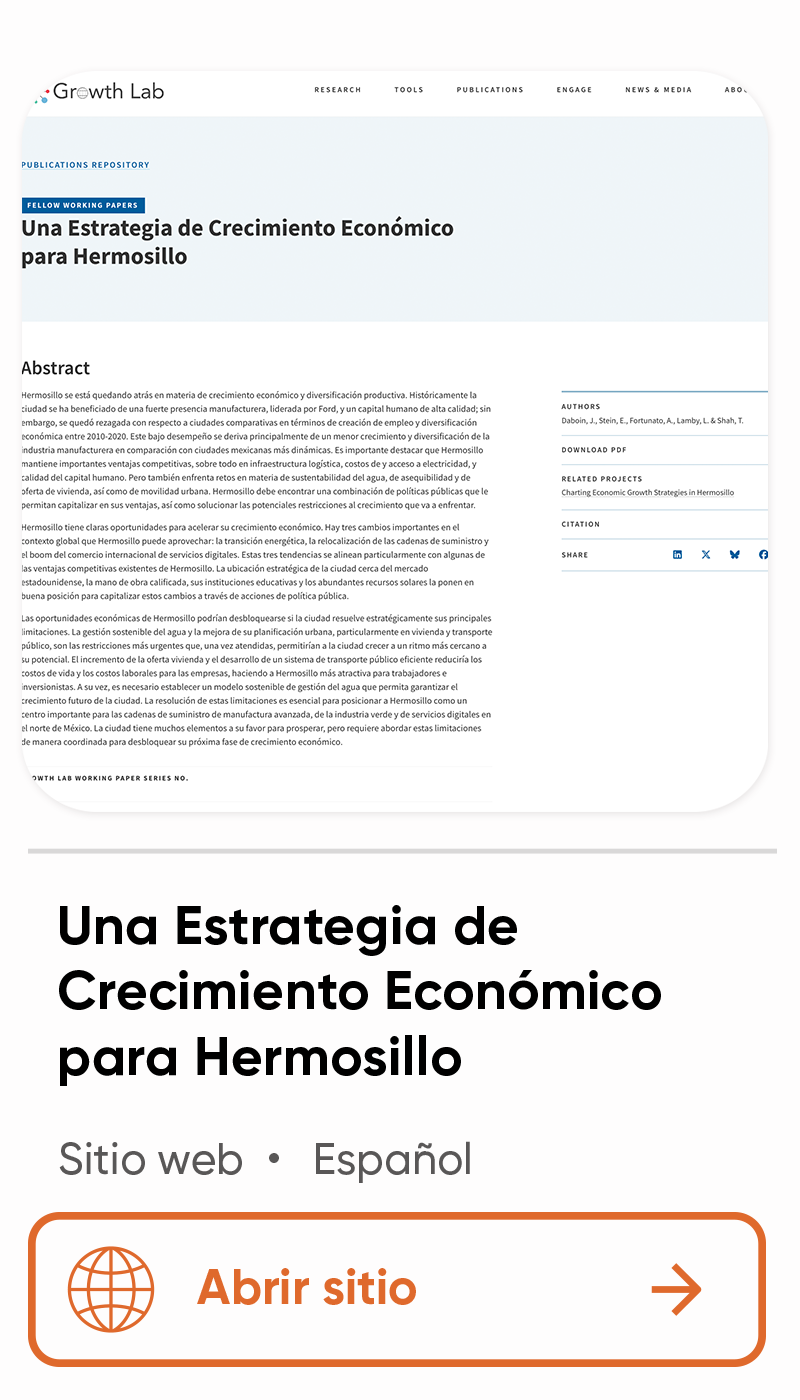 Una Estrategia de Crecimiento Económico para Hermosillo — sitio web en español
