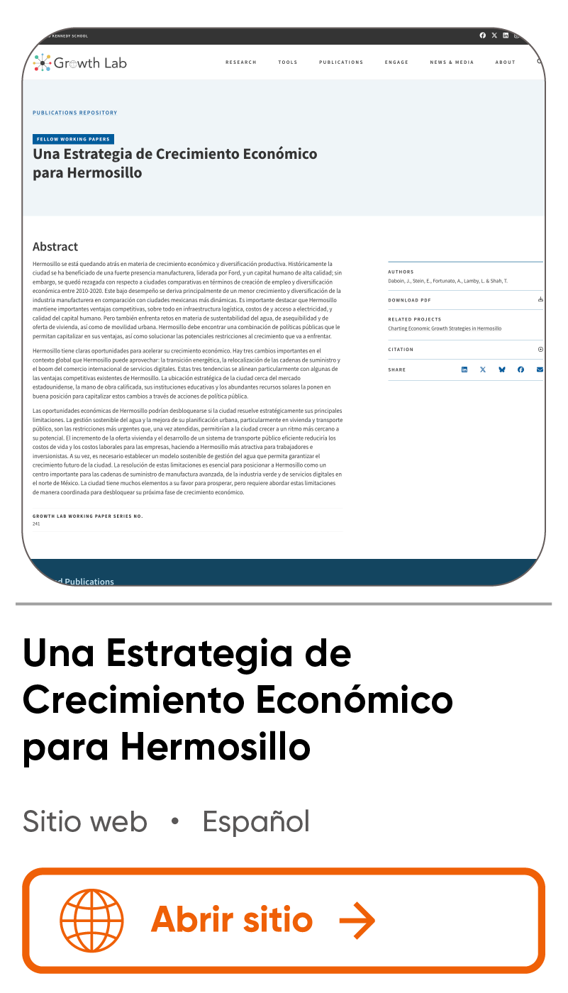 Una Estrategia de Crecimiento Económico para Hermosillo — sitio web en español